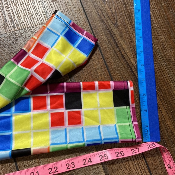 Tetris Inspired Black and Multi Colored Leggings Size M - Picture 8 of 11